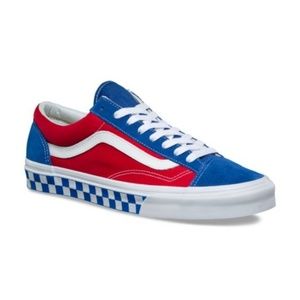 vans style 36 checkerboard red